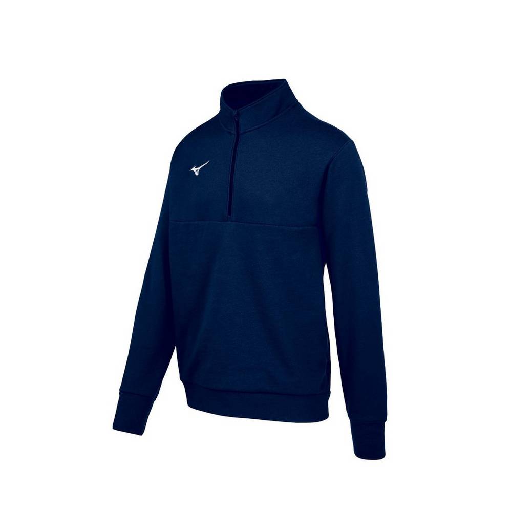 Moletom Mizuno MZ1 1/4 Zip Fleece - Homem - Azul Marinho - TIAGO9504